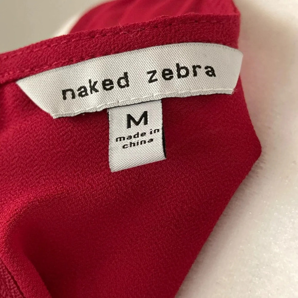 Naked Zebra Red Sleeveless Summer Casual Top Medium - Picture 4 of 4